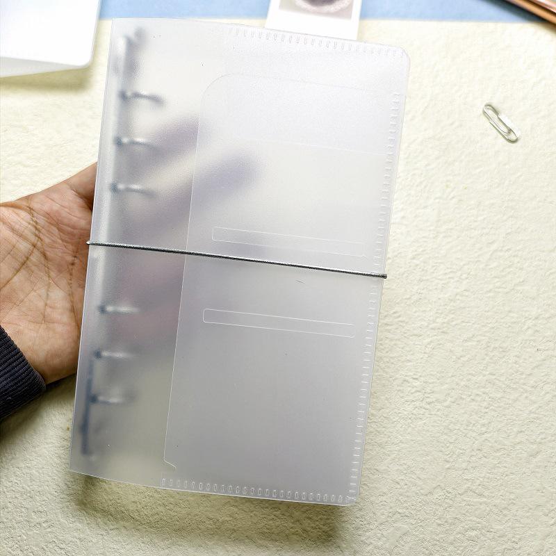 Creative A6 Frosted PP Transparent Loose-Leaf Diary and Card Holder Notebook