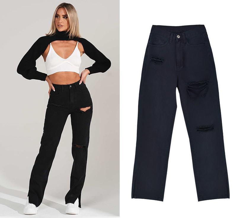 

Women s High Waist Micro Flare Ankle Jeans - European American Style, Long, Floor-Length. 34 = S (China), XS (International) чорний