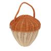 Rattan Storage Basket Mushroom Shape Decorative Woven Fruit Basket Wall Hanging Storage Basket with Lid Photo Prop Room