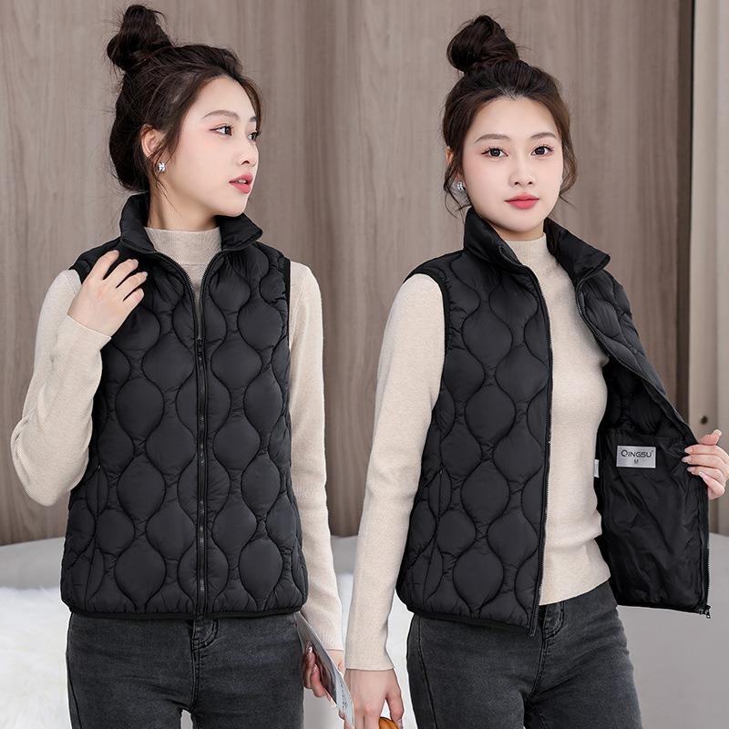Neue Stehkragenmode mit Herbst- und Winter-Baumwollweste für Damen, kurze Oberbekleidung für Damen, Baumwollweste für Damen, Charge