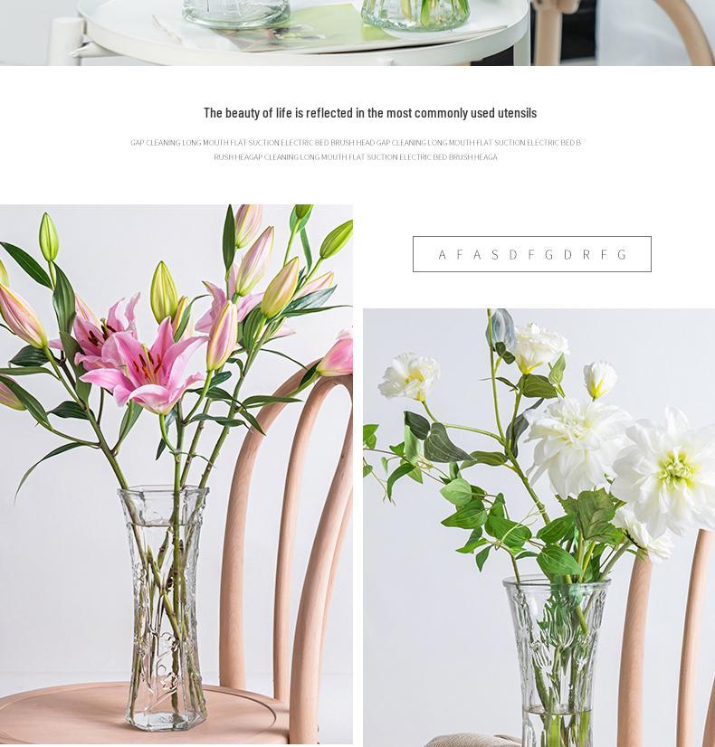 Thickened Transparent Glass Vase for Hydroponic Bamboo & Dry Flower Arrangement