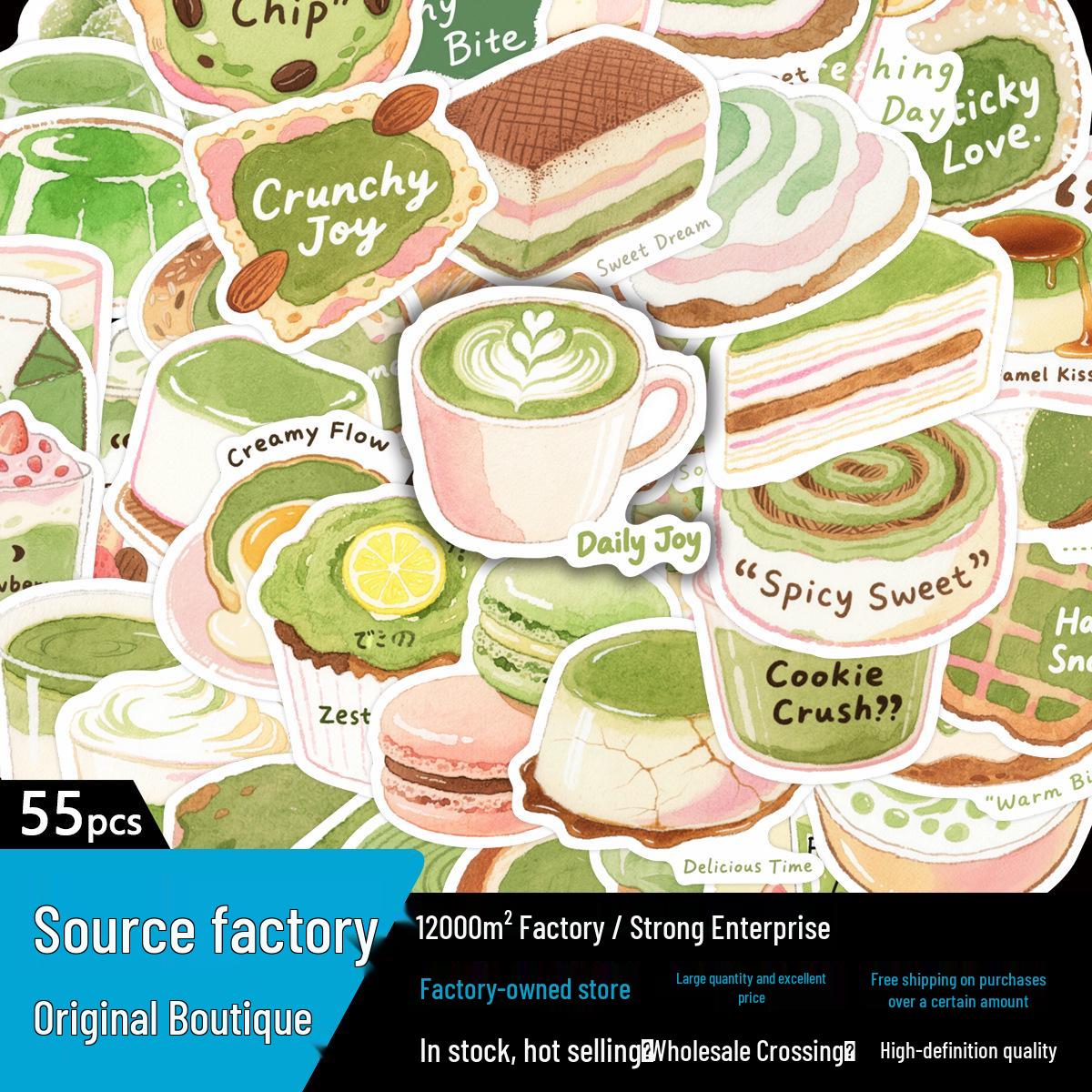 55 Cute Matcha Girl Cartoon Stickers: Waterproof Decor for Notebooks & Phones No