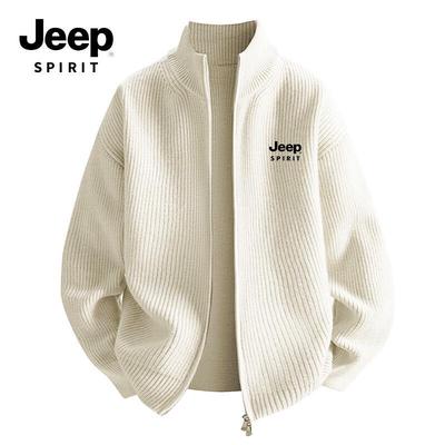 JEEP SPIRIT Men's Winter Stand-Collar Cardigan