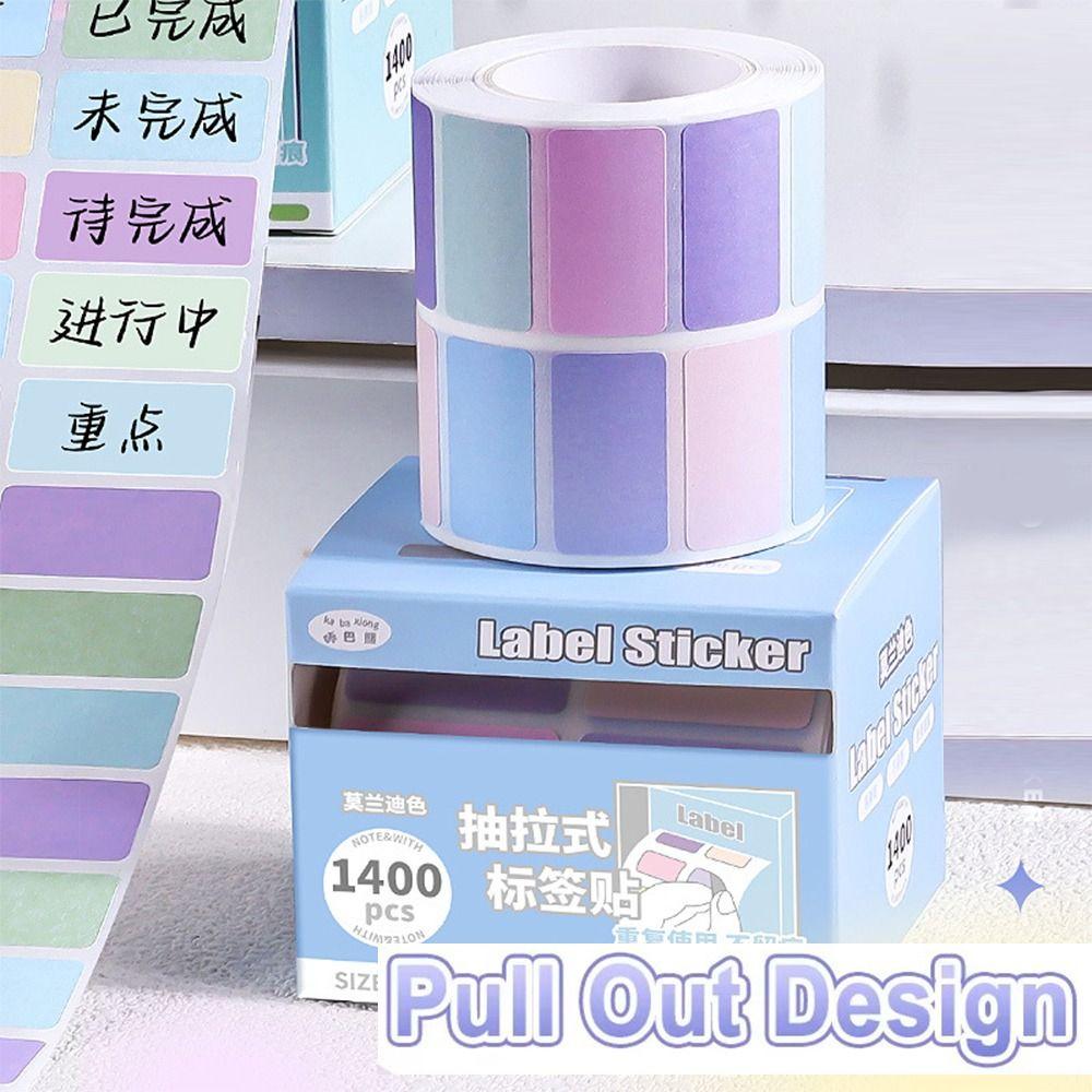 400/1400PCS Writing Pull Out Sticky Notes Fully Adhesive Index label Name Stickers  Student Gifts