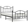 VidaXL Metal Bed Frame with Headboard-Footboard Black 107x203 Cm 353453