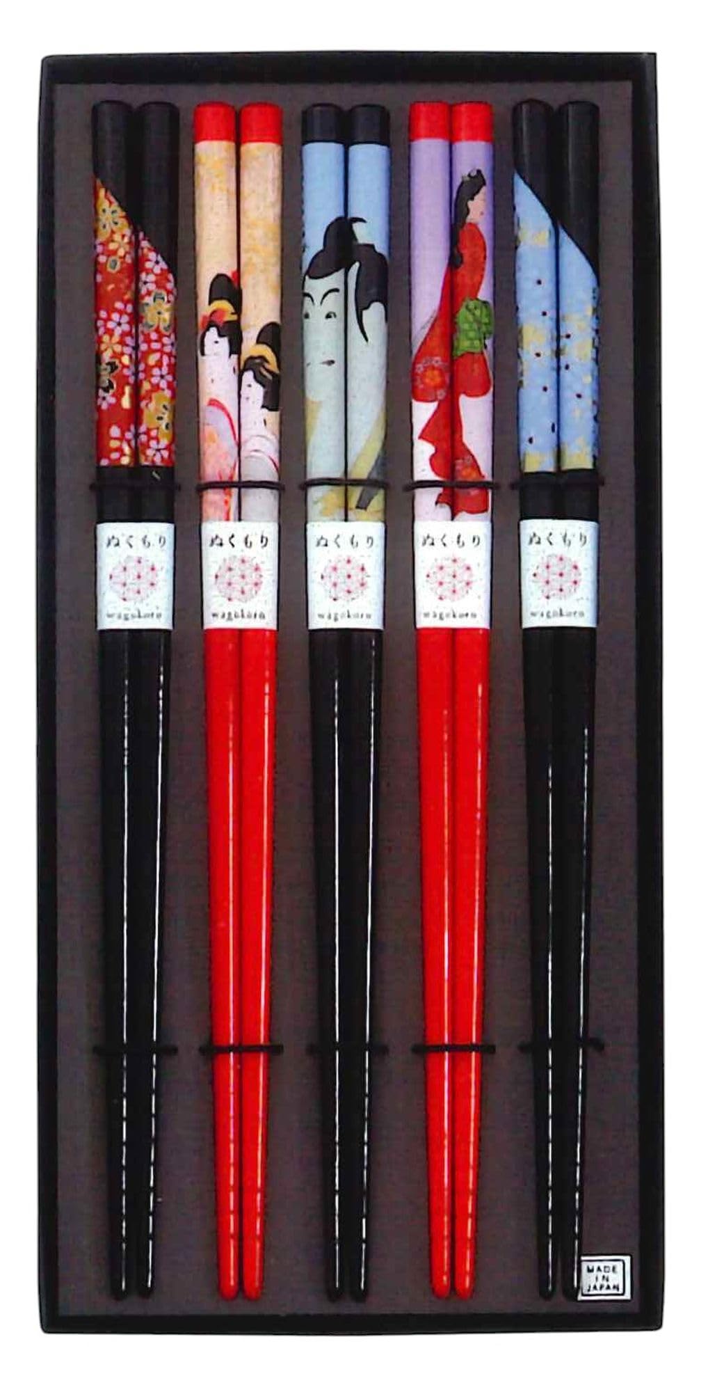 

Tanaka Chopsticks Gift Black 5 5 402703 Set, Box, Pairs, JAPAN, Colors, 22.5cm, No.