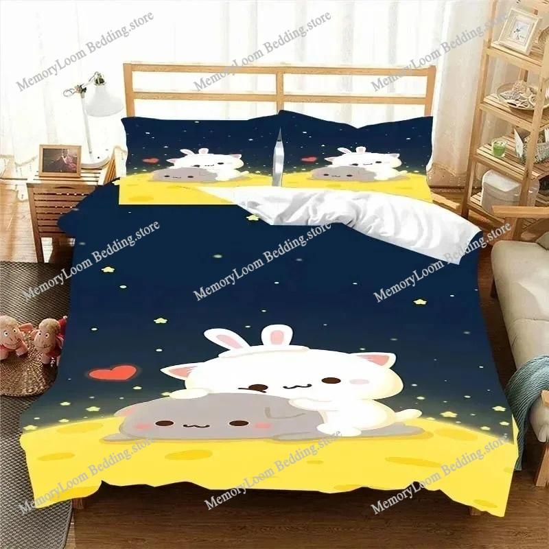 Kawaii Bubu a Dudu 3D Tisk Anime Ložní Souprava Povlak na Peřinu Přikrývka Postel Jednolůžko Twin Full King Queen Size Ložní Souprava Děti