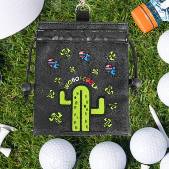 Golftasche mit Kordelzug, Golf-Tee-Tasche, Aufbewahrungstasche für Golfbälle, grüne Gabel, tragbares Golfzubehör für Golfbegeisterte
