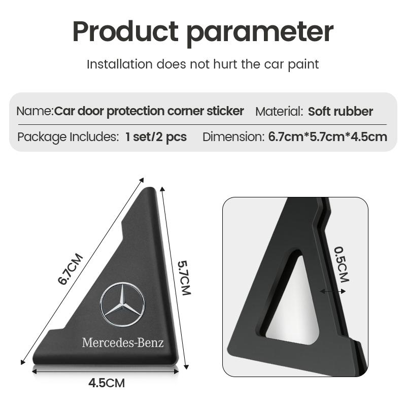 GLC GLB 2pcs Car Door Corner Anti-collision Covers Silicone Protector Stickers For Mercedes Benz W124 W203 W204 A35 A45 C43 C63