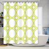 Green White Geometric Shower Curtain For Bathroom Decor 6 Hooks Set Available In Various Colors!