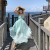 Photo Fairy Light Yellow Plaid Vacation Halter Dress Dopamine Island Vacation Beach Neck Dress