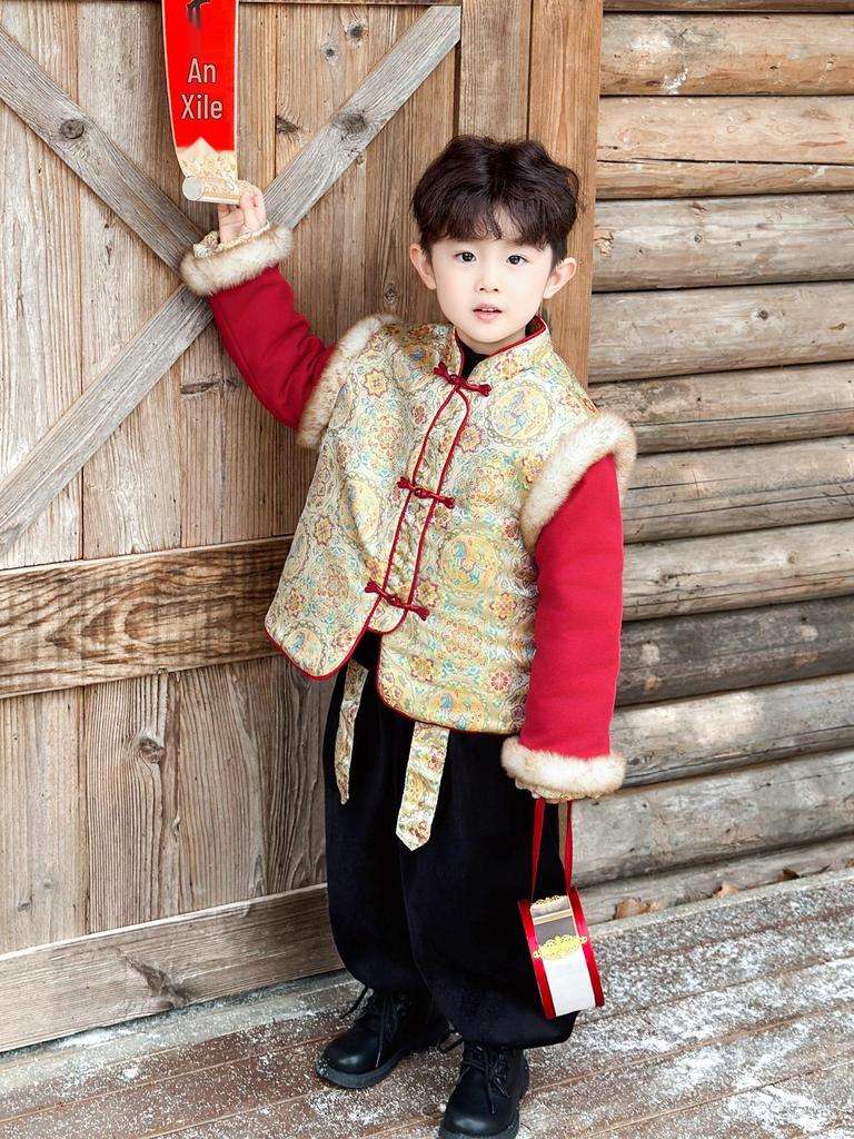 Boy's Tang Suit: Festive Chinese New Year Winter Outfit for Young Masters