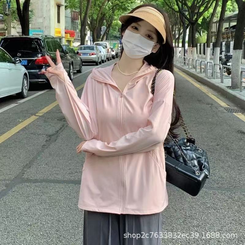 Sports Thin Ice Silk Summer Sunscreen Clothing Women's Outdoor Light and Thin Jacket UV Protection Breathable Cool Sunscreen Clothing