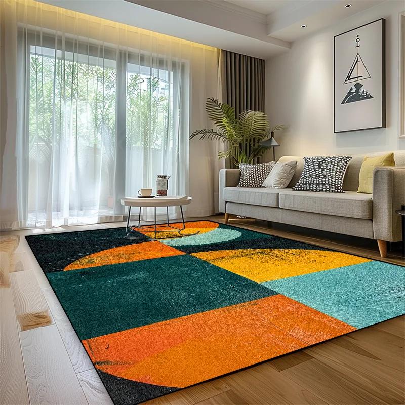 Modern Luxury Carpet Living Room Geometric Decoration Home Soft Washable Large Area Rug Bedroom Bathroom Non-slip  Foot Mat