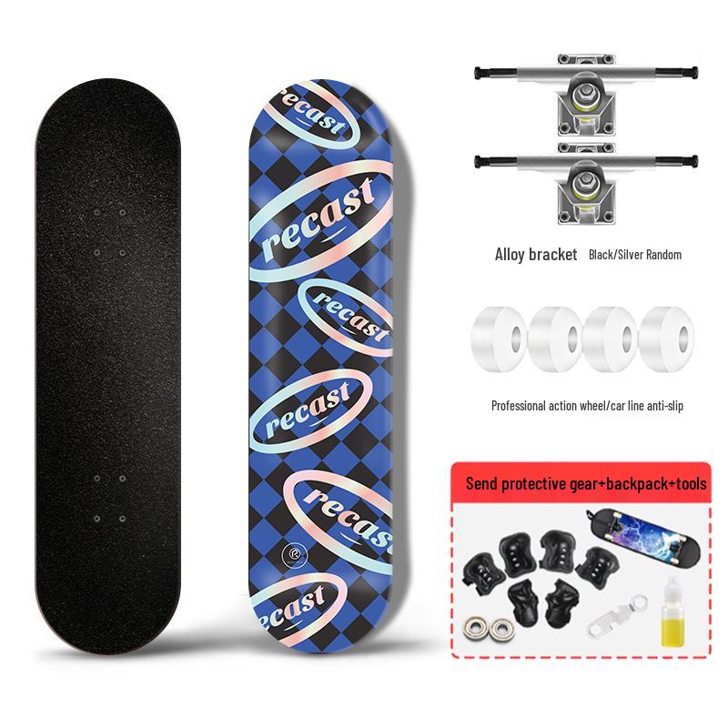 Beginner Entry-Level Double Rocker Skateboard for Street Cruising - Professional Short Board for Boys, Girls, and Adults