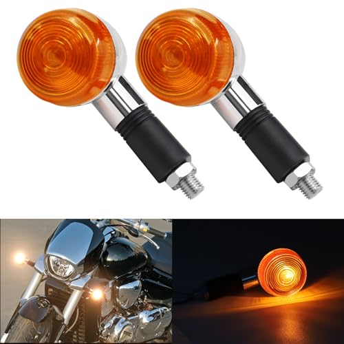 1.77inch Motorcycle Steering Signal Bullet Front and Rear Lights Front and Rear Flash Lights, Universal Motorcycle Yellow (Set of 2) (Style 1)