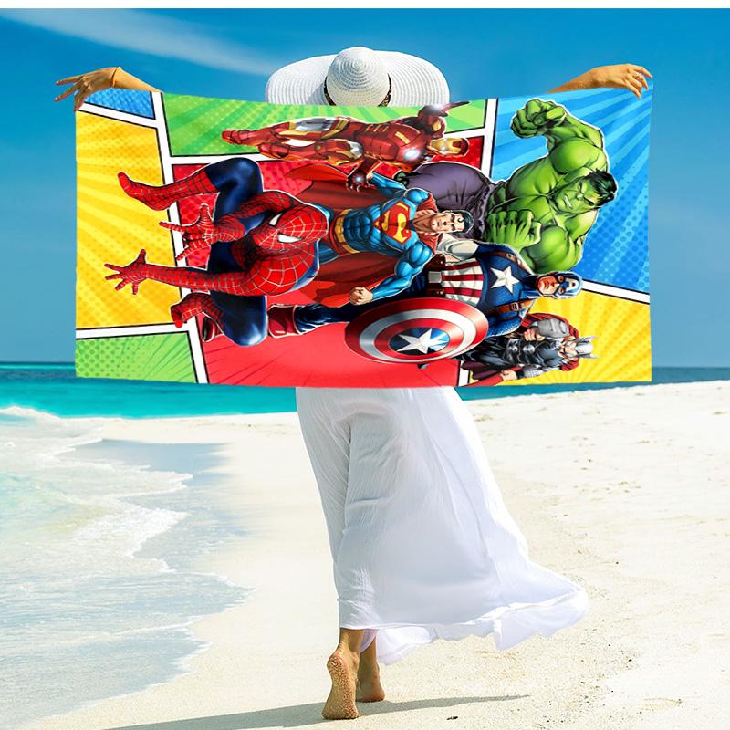 1pc Superhero Adventures beach towel,quick drying absorbent beach towel,outdoor sports swimming beach towel,Soft and comfortable Y72831