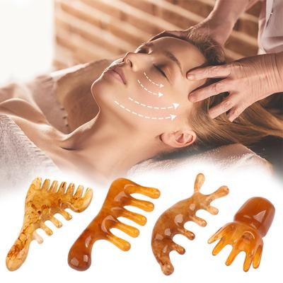 1Pc Natural Resin Horn Pocket Comb Wide Toothed SPA Guasha Scalp Massage Brush Hair Care Tool
