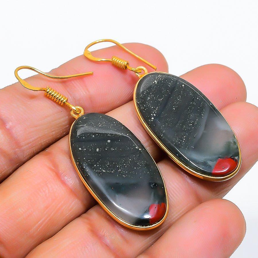 Boulder Opal Gemstone 925 Solid Sterling Silver Jewelry Earring 1.89" GK-5657