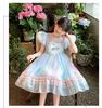 Girls' dress summer 2026 new style girls' big girl summer trendy bubble sleeves ponytail dress summer princess dress trend