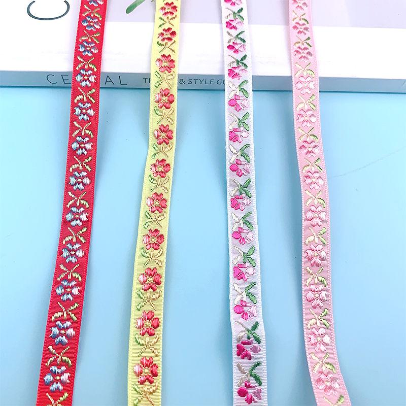 1cm Babykleidung Jacquard-Gurtband Spitze, Fächer-Saumstreifen Stoff Acht Schätze Gürtel Ethnische Accessoires Hut Dekorativer Gürtel