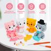 4Pcs Crochet Kit for Beginners DIY Knitting Craft Kit Fun Cat Crochet Set Cute Crocheting Cat with Accessories and Tutorial