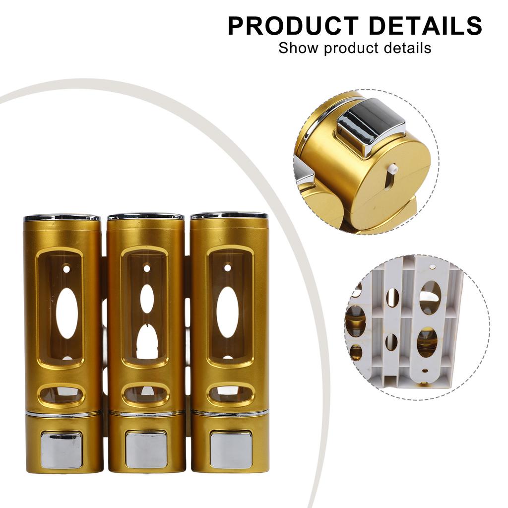 400ml Soap Dispenser 3 In 1 Soap Dispenser Bathroom Black Versatile Wall-mounted Design Easy To Use High-quality Materials