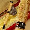Jinhao Classic Double Dragon Playing Pearl, Metal Carving Embossing Heavy Pen Gold For Writing Gift Pen With Gift Box