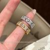 French Vintage Four-Leaf Clover & Baby's Breath Diamond Ring - Women's Luxury Fashion Statement Ring