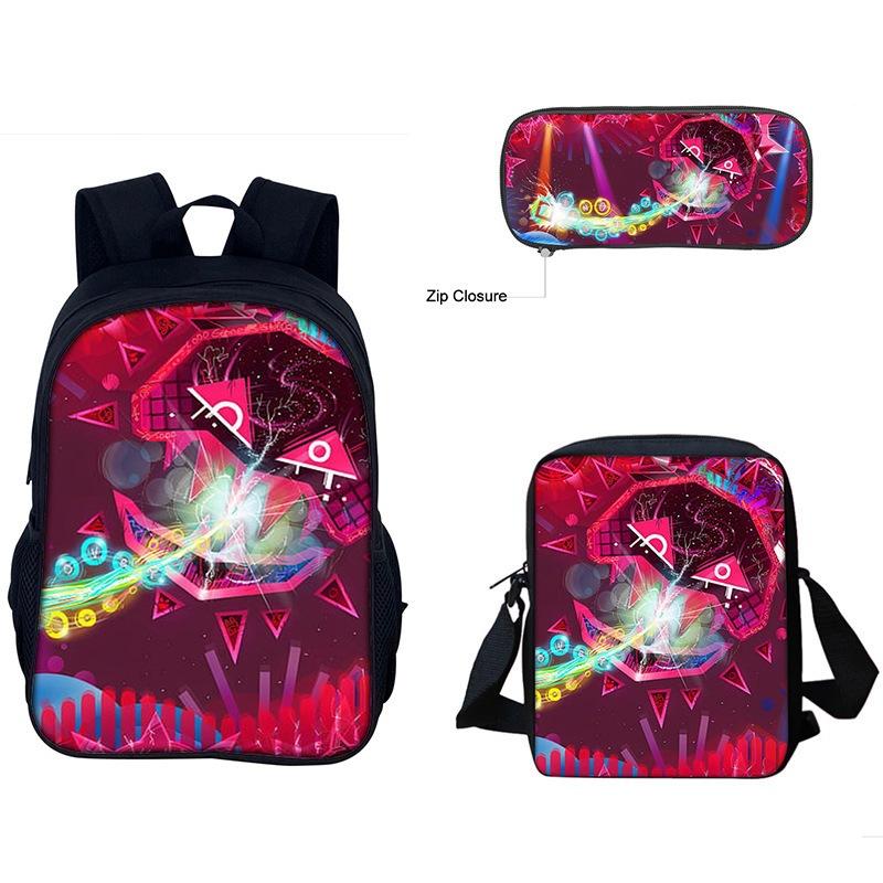 Just Shapes&Beats Kids Backpack Set 3-Piece for School Students Lightweight Ergonomic Large Capacity Fun Pattern
