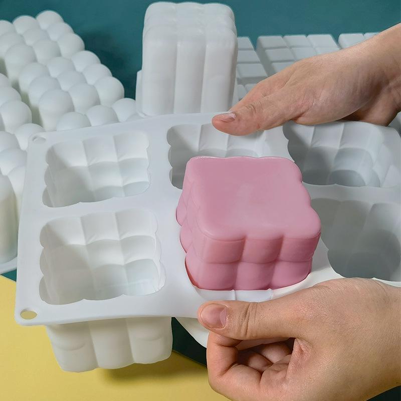 

3D Magic Cube/Sofa Shape 6-grid Silicone Mold Mousse Cake Baking Mold (BPA Free,No FDA Certificate) Sofa