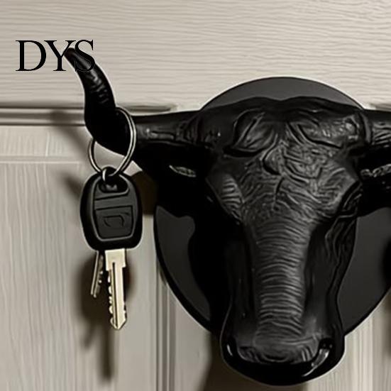 Retro Animal Head Hook Bull Hat Rack, Lightweight Wall-Mount Key Holder, Decorative Coat Creative Entryway Organizer Hook, Hanger for Home Wall