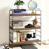 Rloao Desk Storage Open Desk 37cm X X 46cm Easy Baked Lacquer Nordic Mini Rectangular Desk Stable Multifunctional Storage Black Walnut Black Rack,
