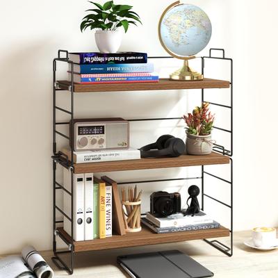 Rloao Desk Storage Open Desk 37cm X X 46cm Easy Baked Lacquer Nordic Mini Rectangular Desk Stable Multifunctional Storage Black Walnut Black Rack,
