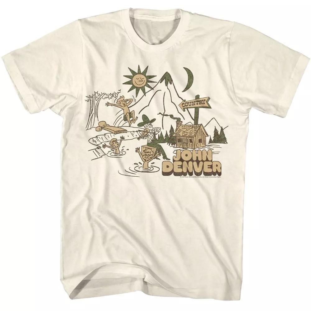 John Denver Country Cabin And Lake Music T-Shirt MA530 XL