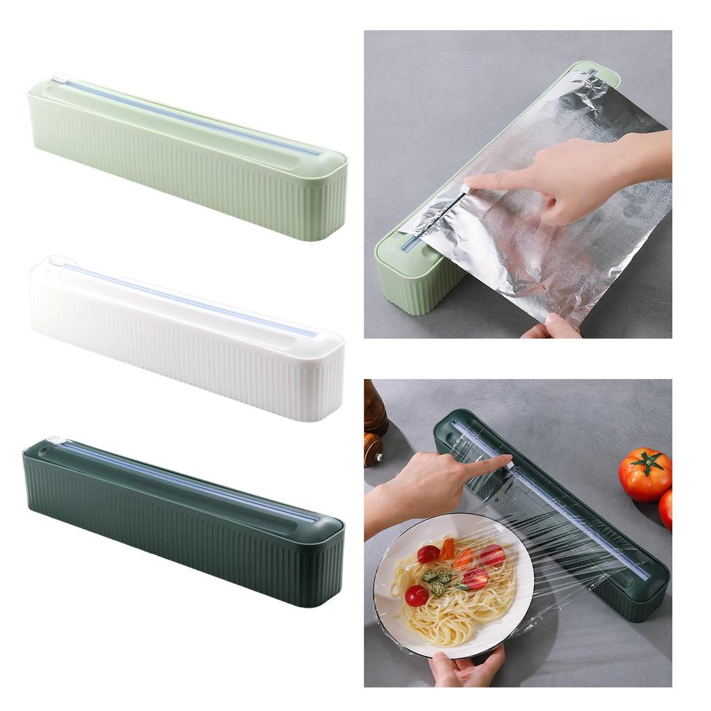 Cling Film Dispenser Wrapping Paper Cutter Home Kitchen Supply Reusable Household Food Wrap Cutter for Household Kitchen Wall