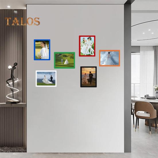 Hoikwo 12 stuks magneetlijsten voor foto's van 10 x 15 cm, magnetische fotolijstset voor koelkast, zelfklevende achterkant voor deur, raam, glazen raam, kluisje, kast en tegelwanden (zwart