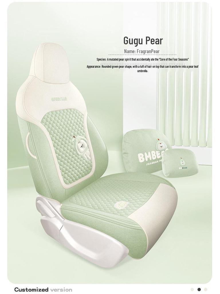 Geely Star Wish Cartoon Linen Seat Covers, Full-Coverage, All-Season Breathable Cushions for UP-Specific Cars