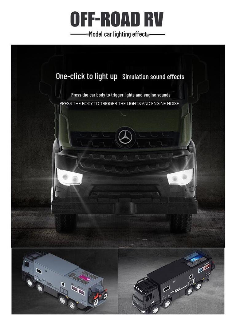 Newao 1:32 Off-Road RV & Motorcycle Alloy Model with Lights & Sound