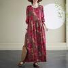 Vacation Style Travel Round Neck Vintage Dresses