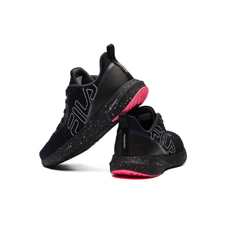 Fila Athletics Comfortable Fabric Shock Absorbing Durable Breathable Low Top Running Shoes Women Sneaker Black Silver A12W112205FBS