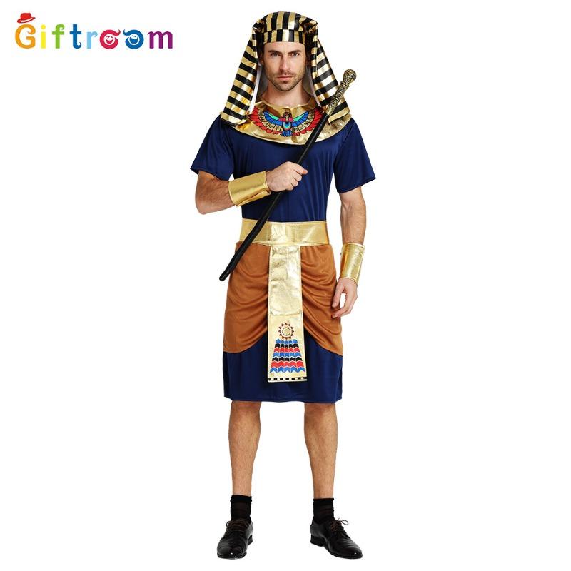 Halloween Masquerade Adult Male Pharaoh Tutankhamun Cosplay Costume Performance Stage Play