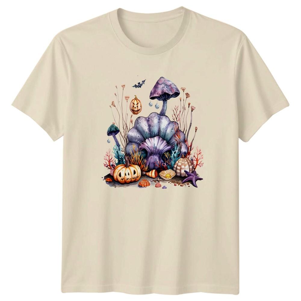 Spooky Underwater Halloween Shell Mushroom TShirt Gift For Him And Her