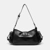 Women's Y2k Punk Vintage Shoulder Purse PU Leather Gothic Rivet Handbag Waist Bag Luxury Black Cross Body Bags with Spikes