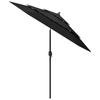 2.5 M Triple Layer Black Sun Umbrella with Aluminum Pole