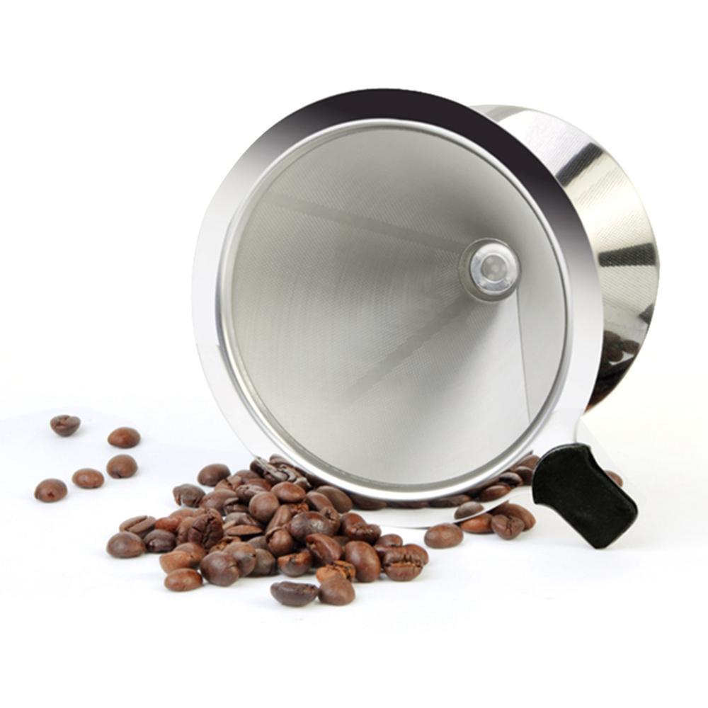 Handle with Stand Holder Reusable Cone Strainer Coffee Filter Drip Tools Pour Over Coffee Dripper