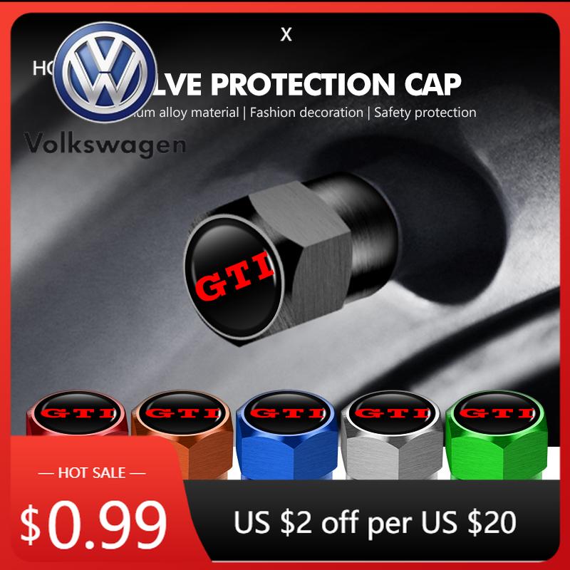 New 2026 2026 Hot VOLKSWAGEN 4pcs Car Wheel Tire Valve Tyre Caps Universal Auto Accessories For Volkswagen VW Golf 4 5 6 7 GTI Tiguan Pas EQ1