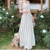 Women's Slim Fit A-line Summer Dress - French Stripe, Contrasting Colors, Elegant Waist Cinched Design