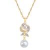 Court Style Flower Suit Light Luxury Temperament Gorgeous Full Diamond Necklace Female Versatile Collarbone Titanium Steel Chain