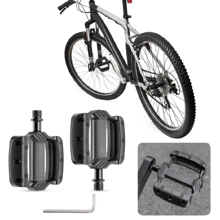 Light Weight Nylon Mountain Bicycles Pedals 3 Bearings Wide Flat Cycling Pedals Nonslip Road Bicycles Pedals Enduring